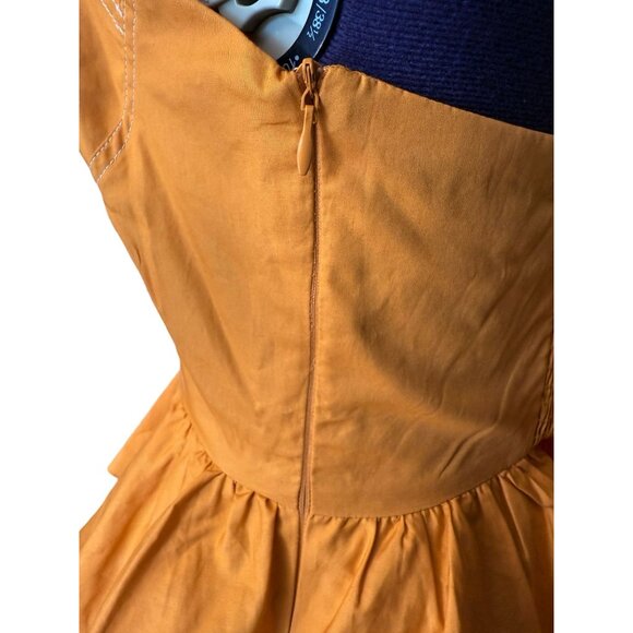 NWT Misa Los Angeles Rosie Cotton Poplin Maxi Dress Sweetheart Neckline Yellow L - Picture 9 of 16